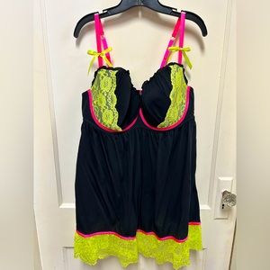 Neon Pink and Yellow Babydoll size 22/24 by Lane Bryant. NWOT